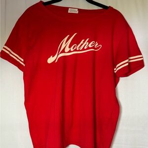 MOTHER Vibrant Red Crewneck Tee